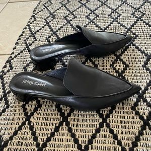 Jeffrey Campbell black leather loafers